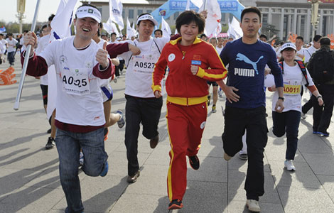 Ye Shiwen in Beijing running festival 
