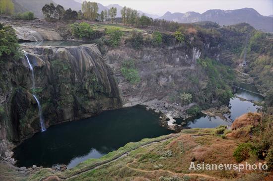 Huangguoshu Waterfall close to run dry