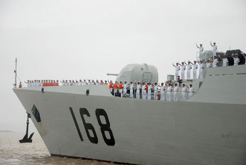 China navy escort warships make port call in Myanmar