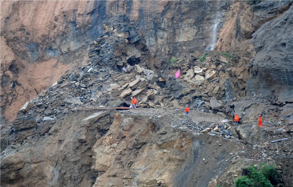 Explosive blast to clear floodwater