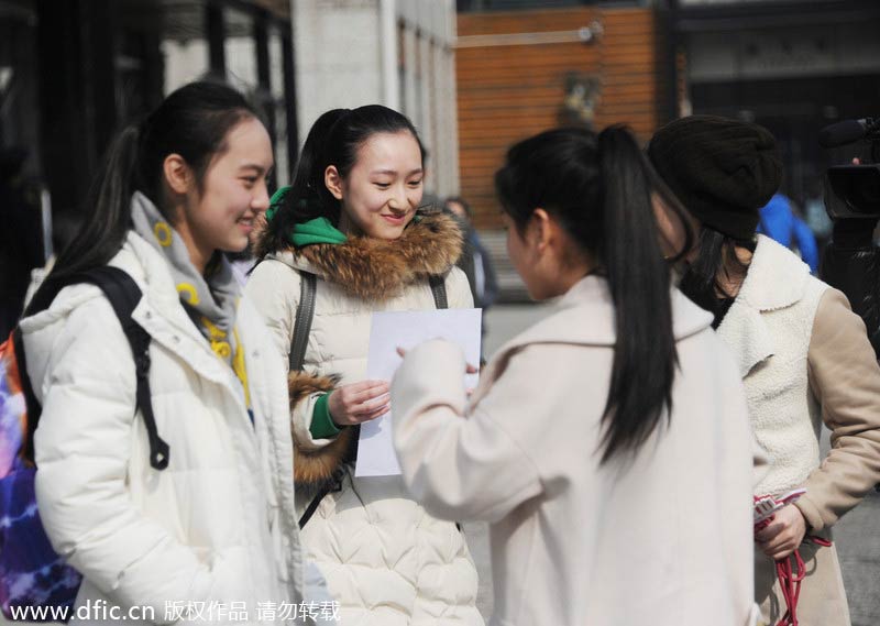 Exams bring the beautiful people to Shanghai