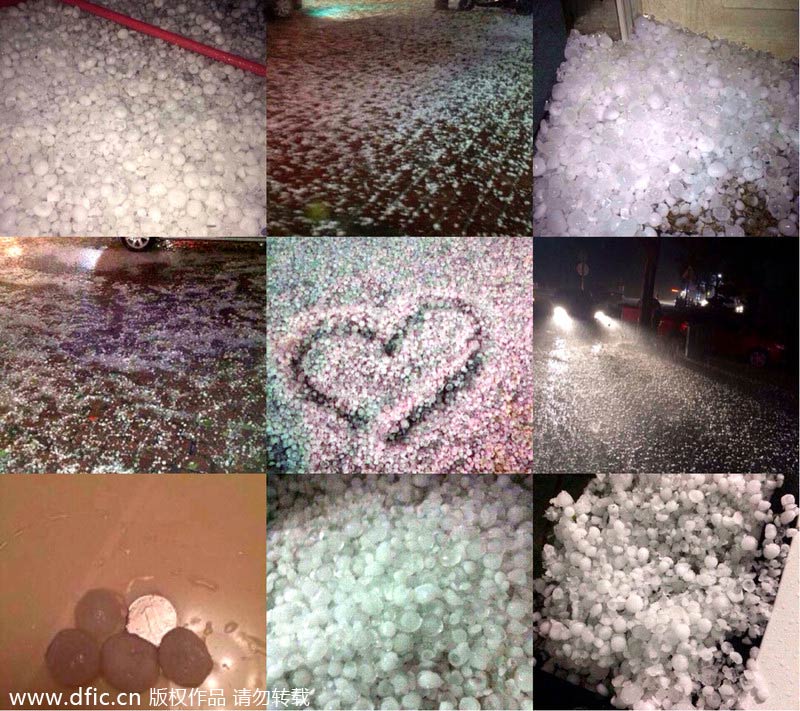 Hailstorm batters Taizhou city