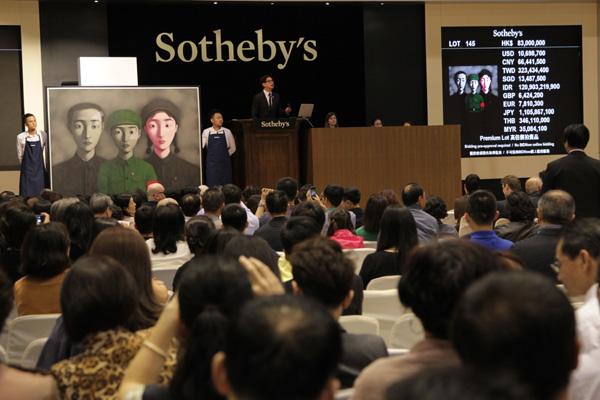 Zhang painting takes top price at Sotheby's auction