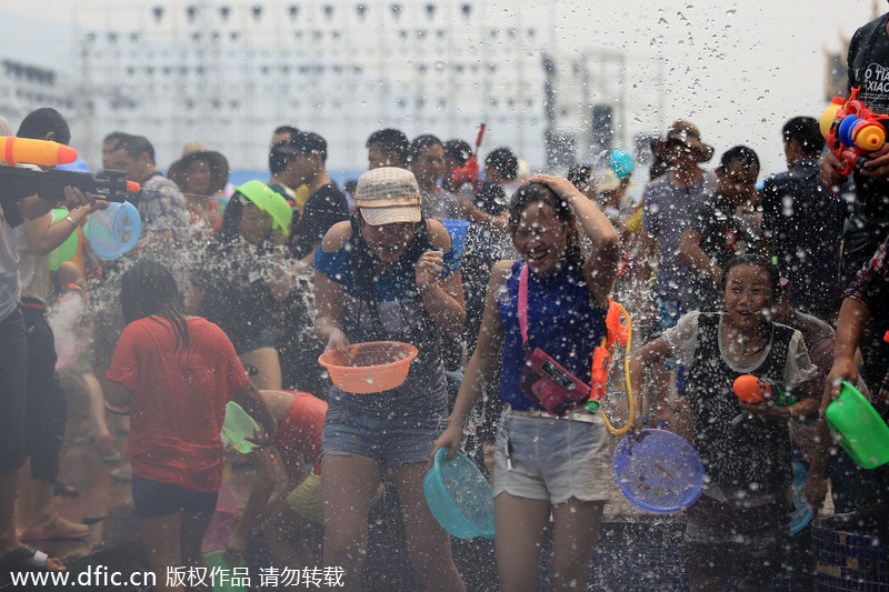 Thousands revel in the Songkran Festival water spree