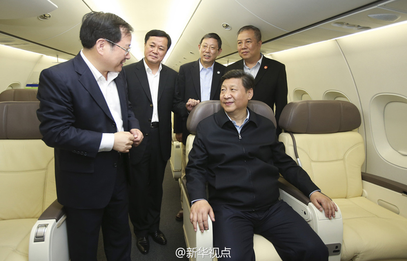 President Xi inspects jetliner R&D center