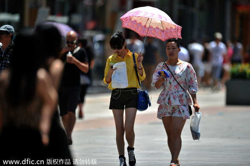 Temperature hits record high in Beijing