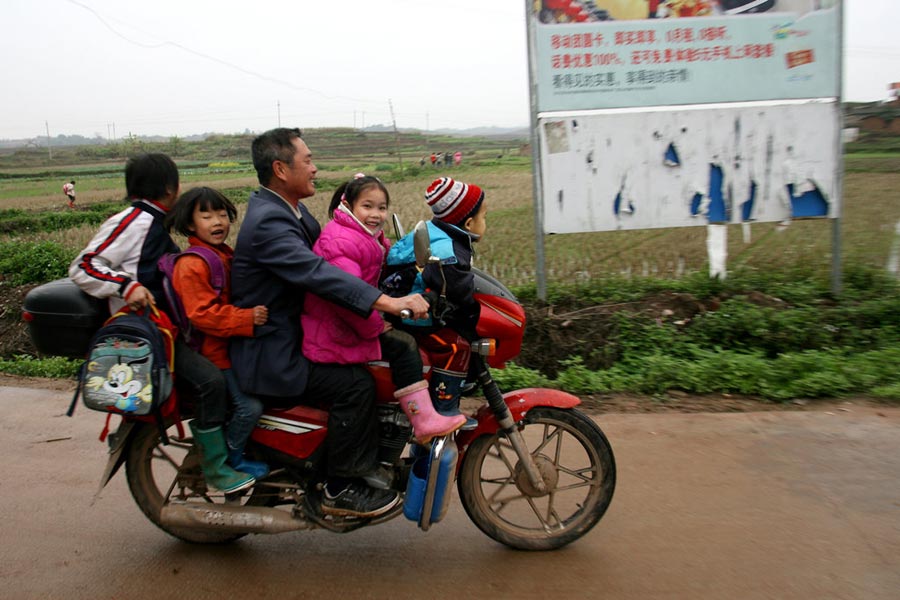 Weird 'school buses' across China