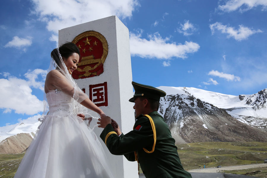 Wedding bells ring at last for five border policemen