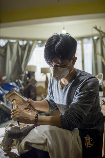 Young man makes living from ancient craft