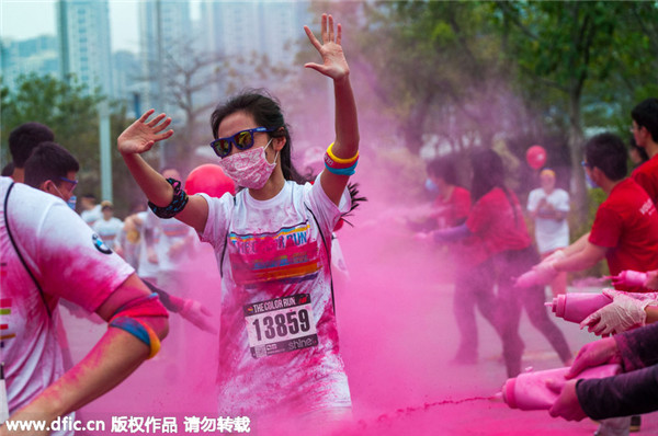 Sea of color at Shenzhen race