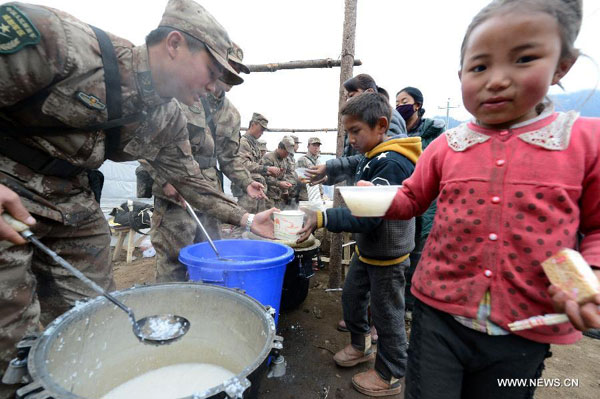 Rescue teams work in quake-hit Tibet