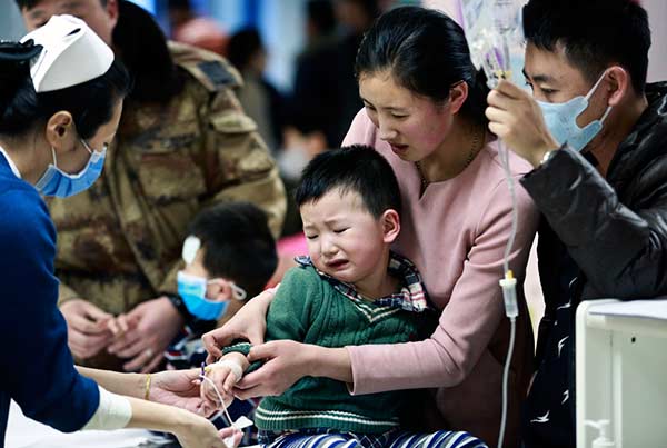 Thousands of kids fall ill with flu in Beijing