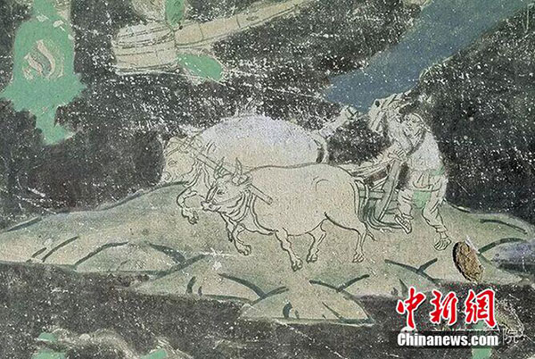 Spring plowing revealed in Mogao Grottoes