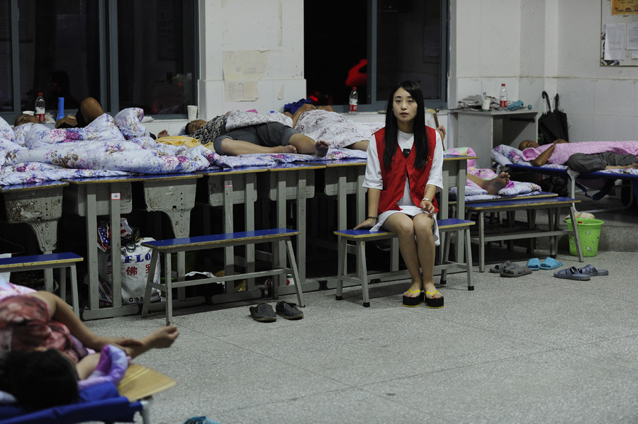 Life at the makeshift settlement for the flood