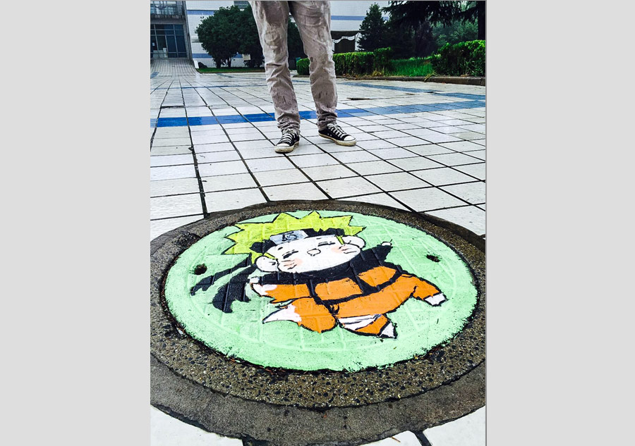 Luoyang university gets cartoon manhole covers