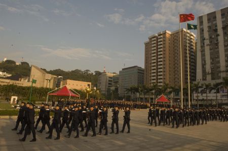 Macao holds flag-raising ceremony