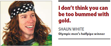 Star snowboarder White blazes to gold