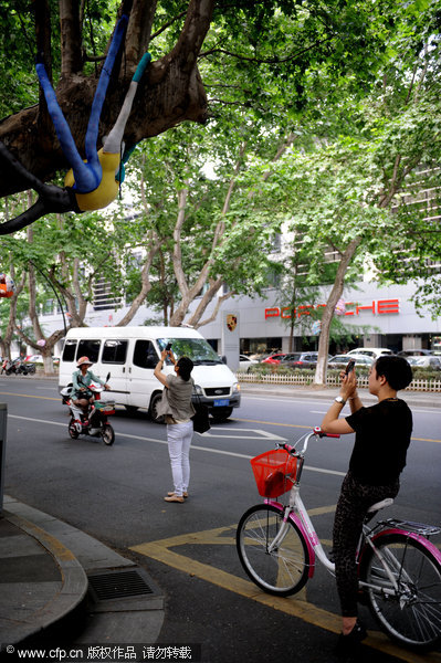 Socks hung out in Hangzhou's new 'art zone'