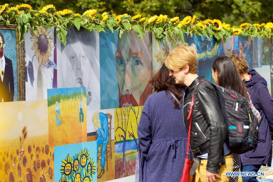 People visit Van Gogh Museum in Amsterdam