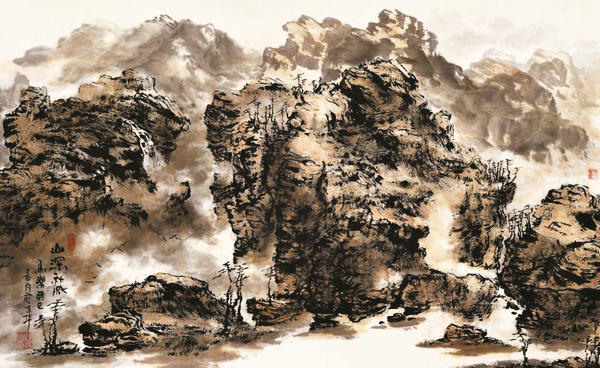 Painter depicts great Taihang Mountains with passion and love