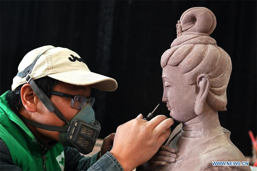 Stone carving competition held in C China