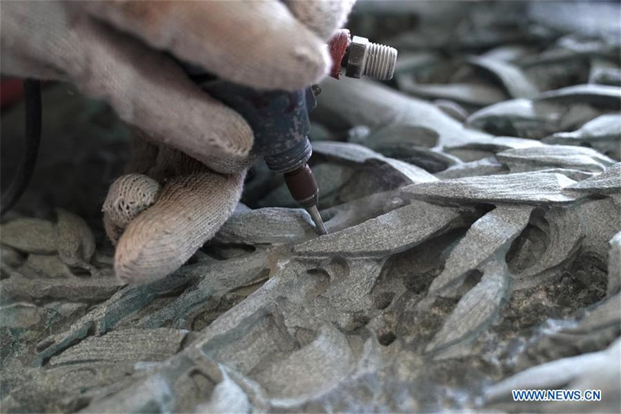 Stone carving competition held in C China