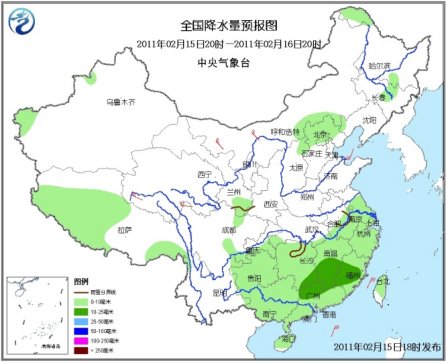 中国北方受冷空气影响将降温 南方雨雪天气持续