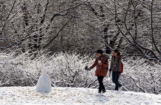 组图：三月降春雪 素裹银装扮靓京城