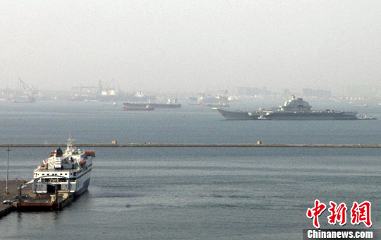 中国航母平台第六次海试归来 历时9天