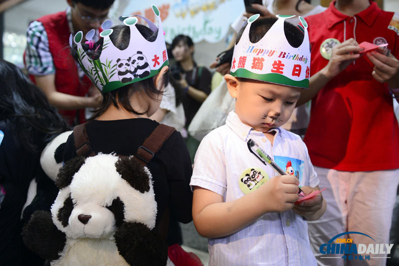 杭州动物园为大熊猫举办生日会