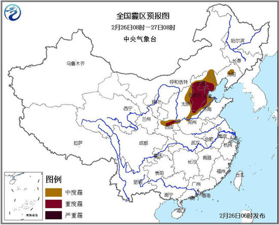 华北黄淮等地今日有霾 较强冷空气将影响北方