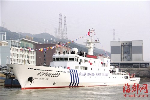 福建第一艘千吨海监船首巡航 今后将加入东海日常巡航