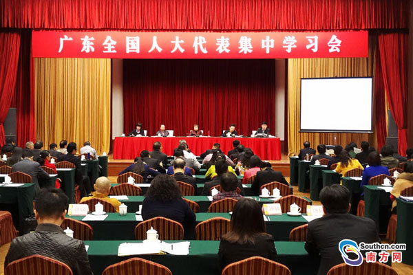 广东省人大常委会组织在粤的全国人大代表集中学习