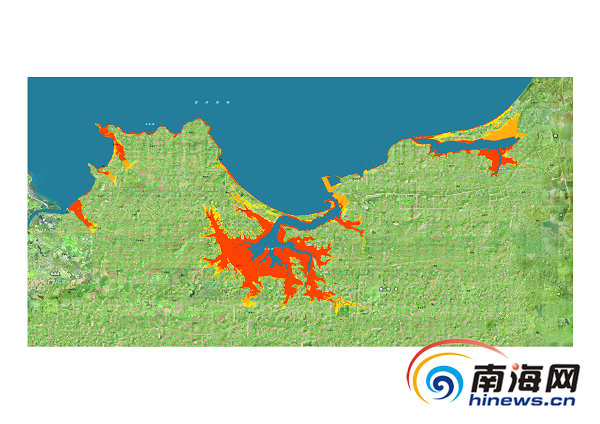 海南5市县风暴潮风险区划图公开 标注风险区