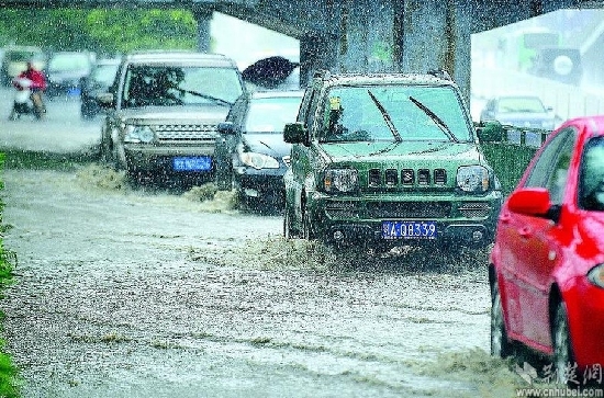 武汉遭暴雨袭击 “海景”随处可见市民再“看海”