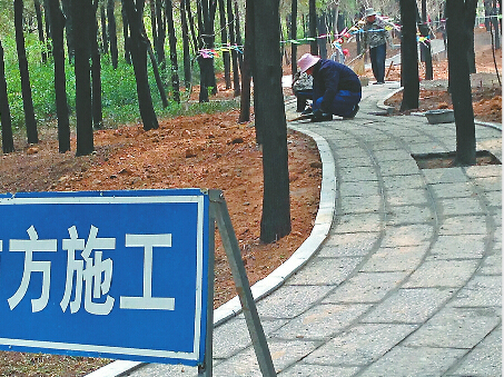 济南千佛山西区新修石板路惹关注 市民:登山路密度已足够