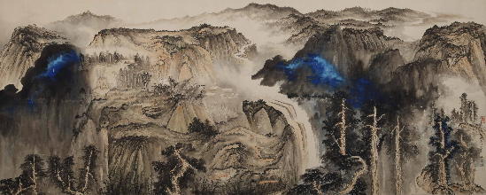 张大千巨幅《泼彩山水》拍出2.5亿元天价