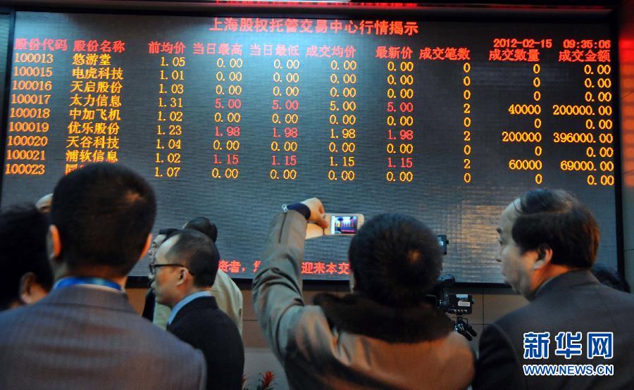 上海股权托管交易市场今启动 首批19家企业挂牌