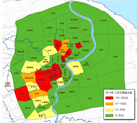 沪发布2014交通运行年报：上海今年更加堵