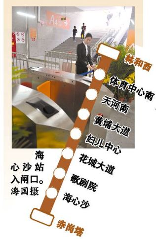 广州地铁海心沙站直通收费公园 不买票无法出站