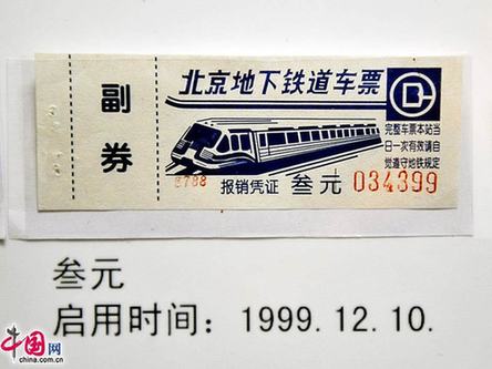 图说北京地铁票近半个世纪的演变