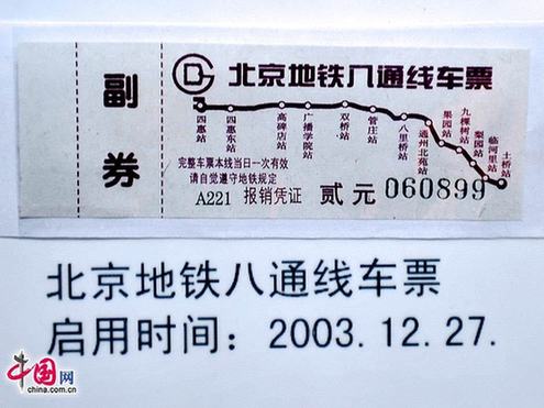 图说北京地铁票近半个世纪的演变