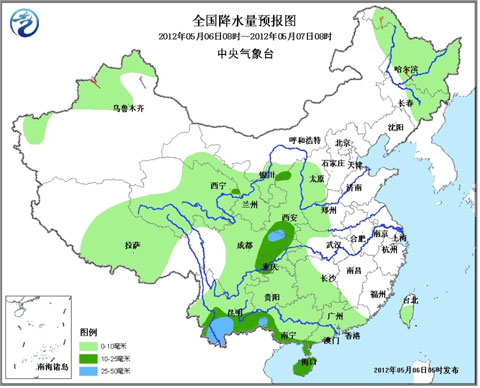 我国西北西南雨水当道 华北黄淮延续晴热