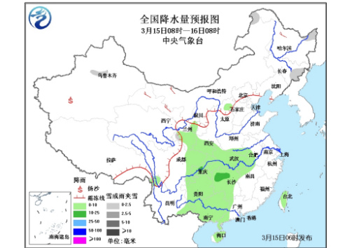 黄淮以南地区降水加强 江南江淮等局地有暴雨