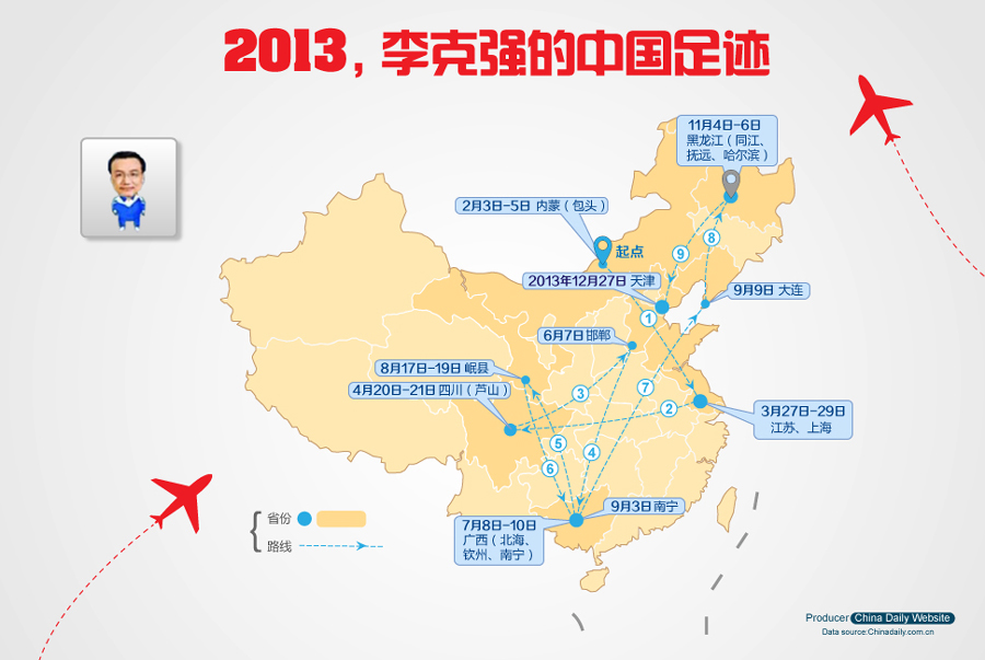 中国日报网年终特别策划：2013年，李克强的中国足迹[组图]