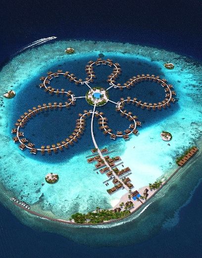 马尔代夫将建水上浮岛 房屋组成海洋花朵(图)