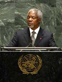 Annan challenges US doctrine of preventive action
