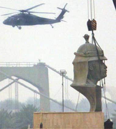 Giant Saddam bust dismantled