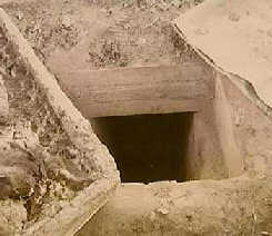 Chamber beneath mud hut leads to Hussein