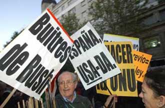 Anti-war protesters in Madrid